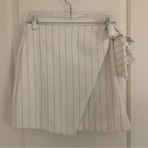 Maison d’ Amelie Dresses & Skirts - Maison d’ Amelie Paris Pinstripe Faux Wrap Skirt M